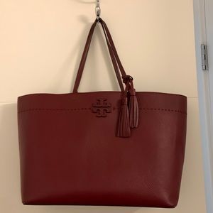 Tory Burch McGraw Imperial Garnet Tote